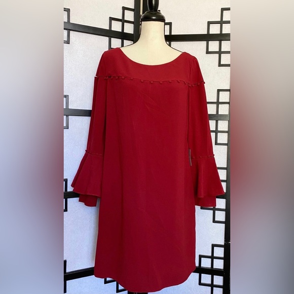 NWT Laundry By SHELLI  SEGAL  Red Sheath Dress Sz‎ 10 - Picture 2 of 12